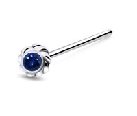 Large Flower Silver Straight Nose Stud NSKA-89